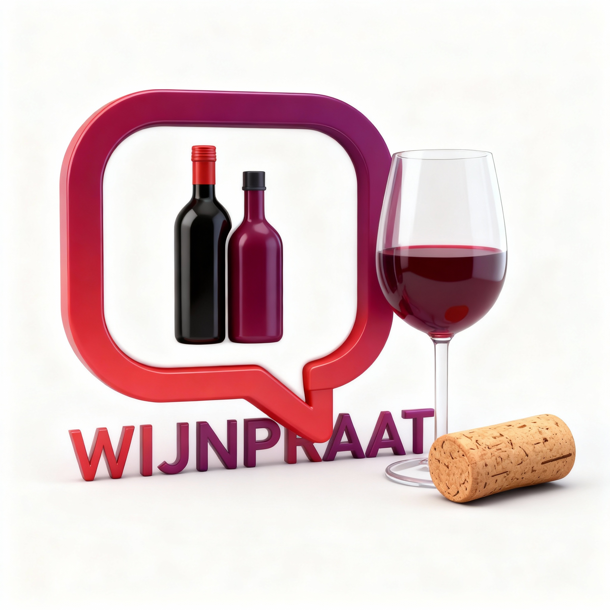 remix van logo wijnpraat met glas en kurk voor in artikel
